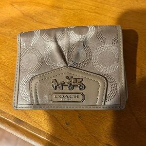 Vintage canvas Coach handbag and matching wallet